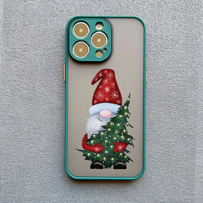 Merry Christmas Tree Santa Claus Phone Case For iPhone 16 15 14 13 12 11 Pro Max Mini X XS XR SE 7 Plus Shockproof Cover Fundas