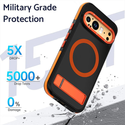 Luxury Folding Stand Magnetic Phone Case For Google Pixel 9 10 Pro XL 5G Metal Lens Ring Protector Shockproof Armour Back Cover