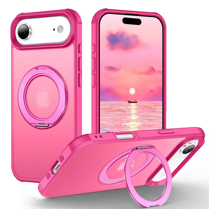 For iPhone 17/17 Pro/17 pro Max/17 Air Case with 360° Rotatable Matte Magnetic Ring Hidden Stand Drop-Proof Protection