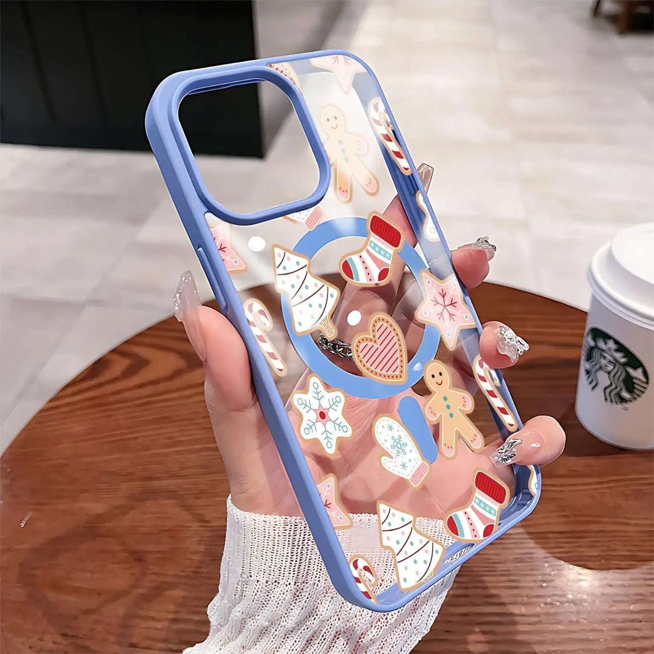 This Magnetic Case Compatible with iPhone 17 to 11 Pro Max/Plus Decorated with Gingerbread and Christmas Tree