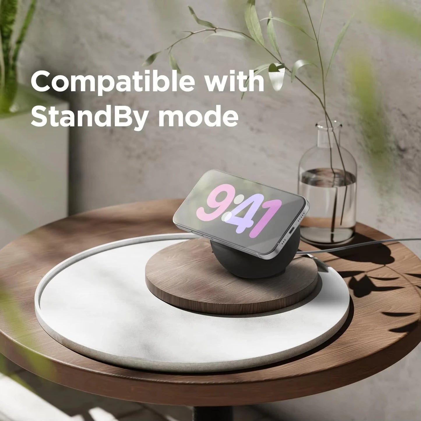 For Magsafe Stand for Apple Mobile Phone Magnetic Wireless Charging Stand Desktop Round Charging Base Silicone