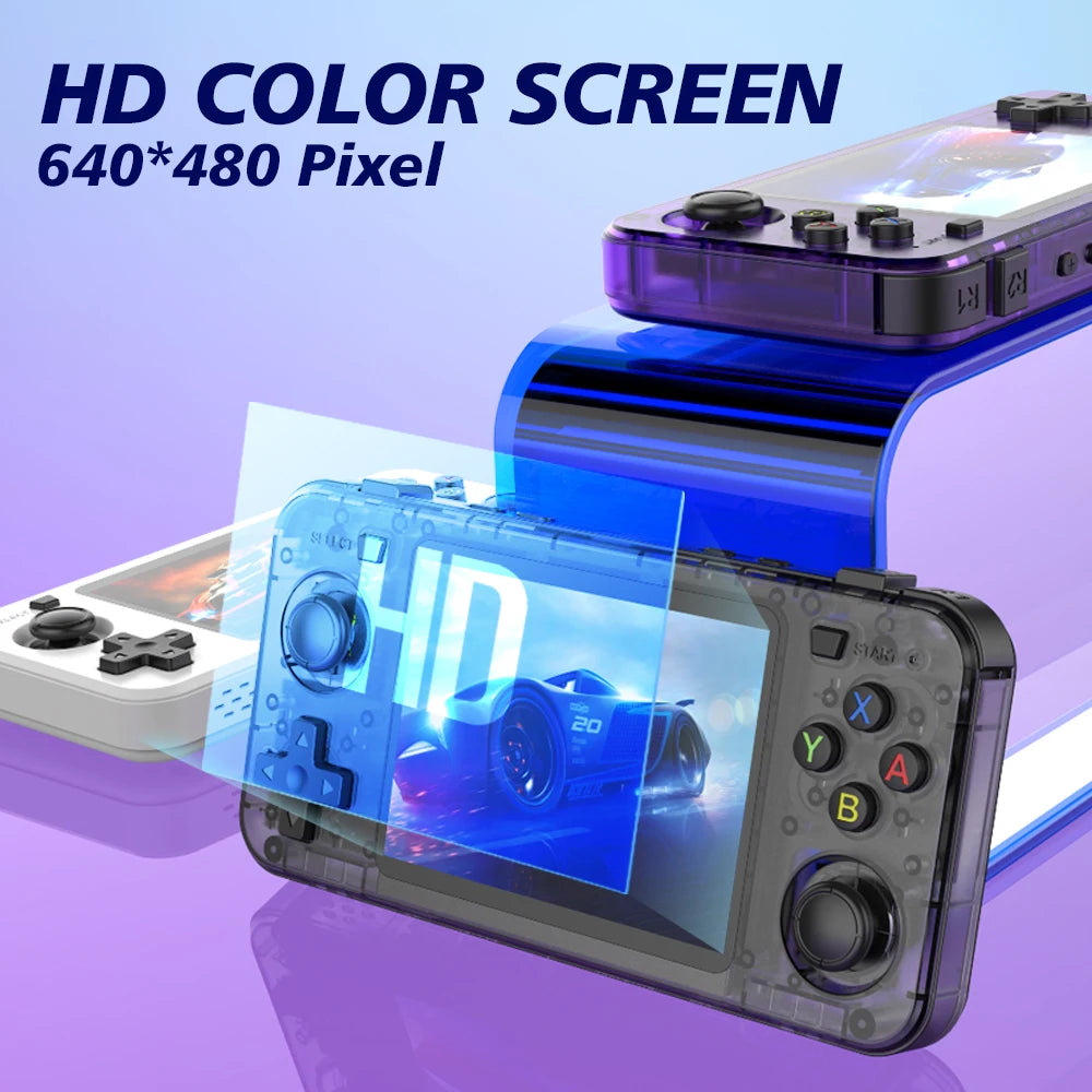 New R36H Retro Handheld Console Open-Source Linux System Classic Game Consoles 3.5 inch IPS Screen 64G Portable Video Player