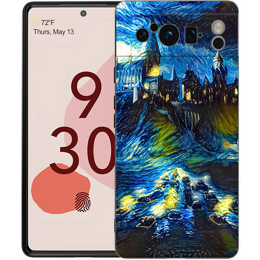 Phone Case Cover for Google Pixel 9 8 7 6 9A 8A 7A 6A Pro 10 9 Pro XL Soft TPU Shell Capas Van Gogh Art Starry Night Aesthetics
