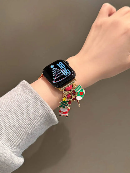 Bling Christmas bracelet link For Apple Watch band women strap Series S10/8/7/6/3/4/5/9 40mm 41mm 42mm 44mm 45mm 46mm