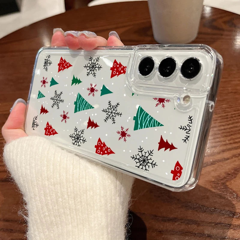 Cartoon Gifts Christmas Case For Samsung Galaxy S25 S24 Ultra S23 S22 Plus S21 FE A15 A16 A17 A26 A35 A36 A54 A55 A56 5G Funda