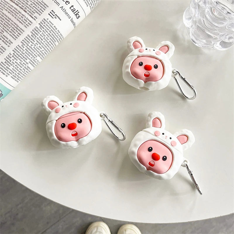 MINISO Rabbit Beaver Loopy AirPods Pro/Pro 2 Protective Case For Apple Aripods 1/2/3 Generation Bluetooth Headphone Soft Case