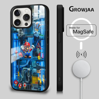Super M-MarioS Bros Game Phone Case For iPhone 16 15 14 13 12 11 Pro Max Plus Mini Magsafe Mirror Wireless Magnetic Cover