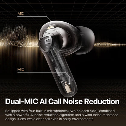 SoundPEATS T3 pro Wireless Earbuds Active Noise Cancelling Bluetooth V5.4 Earphones with 4 Mic,12mm Driver,Multipoint Connection