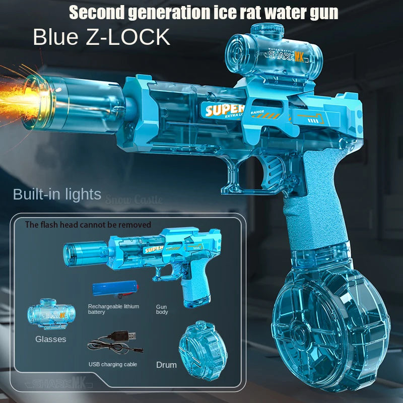 Summer New Ice Mouse Electric Water Gun Pistol Shooting Toy Full Automatic Shoot  Outdoor Toy For Children Boys Girl Adults Gift