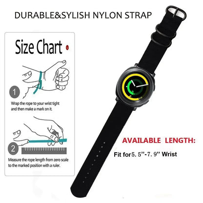 18mm 20mm 22mm 24mm Nylon strap For Samsung Galaxy watch 3 4 5 pro 6 7 46mm 42mm Active2 Amazfit Bip S3 frontier Sports band