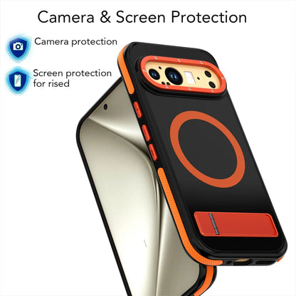 Luxury Folding Stand Magnetic Phone Case For Google Pixel 9 10 Pro XL 5G Metal Lens Ring Protector Shockproof Armour Back Cover