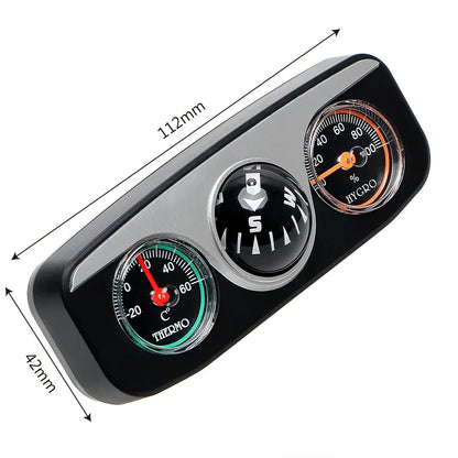 Car Compass Thermometer Hygrometer 3 in 1 Auto Dashboard Navigation Ornament Vehicle Interior Decoration Accessories