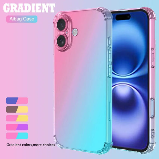 New Airbag Shockproof Gradient TPU Case for Apple iPhone 17 Pro Max iPhone 17 Air Protective Cover Back Shell Coque Fundas
