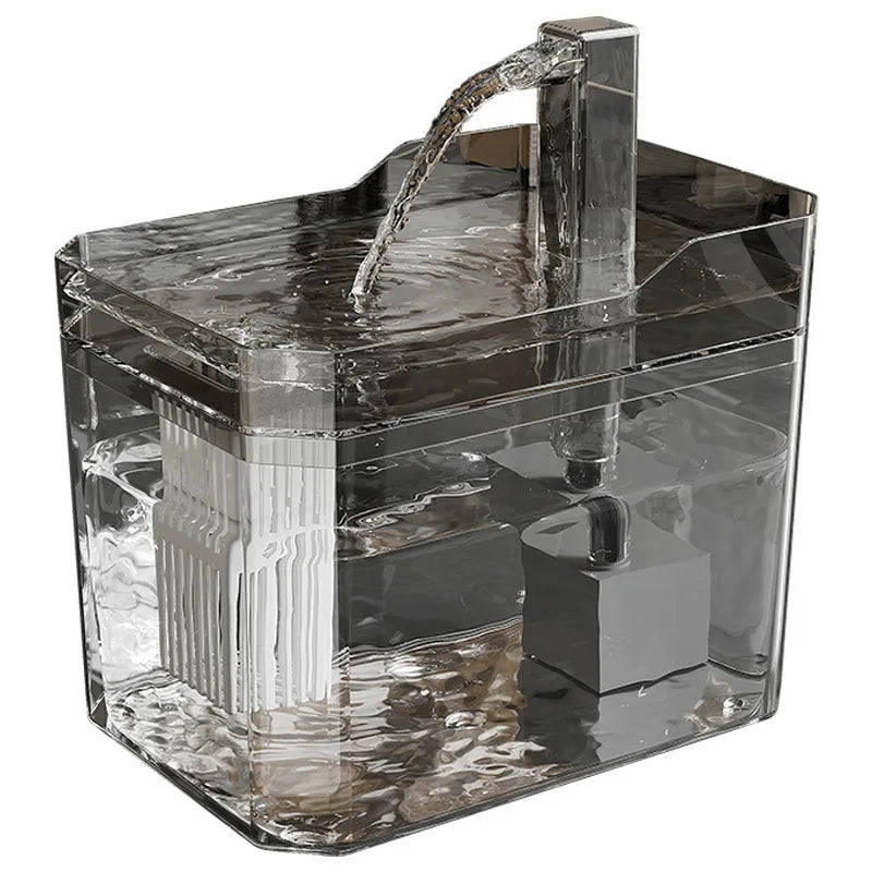 New transparent pet water dispenser plug-in automatic water drinker circulating and flowing out water smoothly pet water drinker