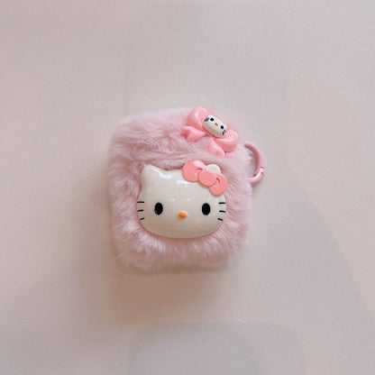 Kawaii Plush Case for Airpods 1/2 Pro 3rd Pro2 Sanrio Kitty Melody Kuromi Pochacco PomPurin Earphone Cover Anti-Fall Protection