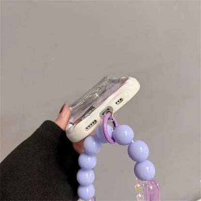 Kuromi Hello Kitty Bracket Bracelet Phone Case For IPhone 16 15 Pro Max 14 11 12 13 Mini XR 8 7 Plus X XS SE Sanrio Cute Cartoon