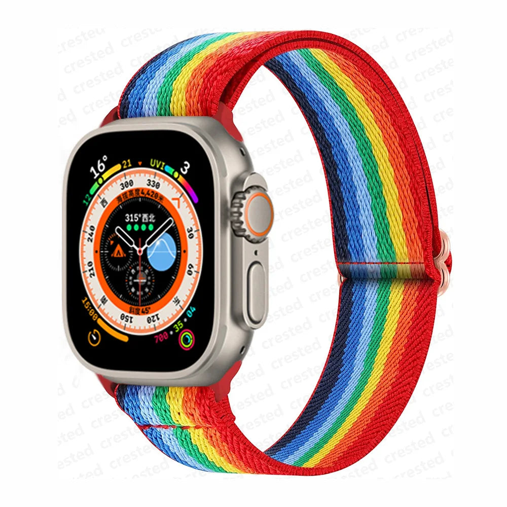 Scrunchie Strap for Apple watch band 45mm 44mm 40mm 41mm 42mm 46mm 49mm Elastic Nylon bracelet iWatch 11 10 9 8 7 6 se Ultra 3/2
