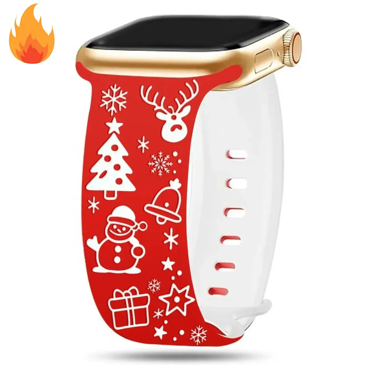 Women Christmas Engraved Strap For Apple Watch ultra 2 49mm 44mm 45 40 42 46mm silicone Bracelet IWatch Series 11 10 SE 9 8 7 6