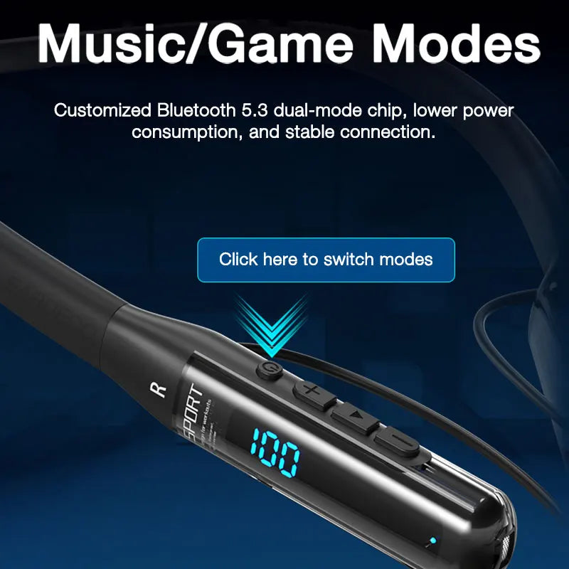 EARDECO 80 Hours Endurance Bluetooth Headphone with Microphone Wireless Headphones Bass Stereo Neckband Earphones Bluetooth 5.3