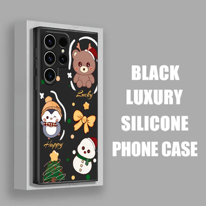 Cute Christmas Elk Snowman Phone Case For Samsung Galaxy S25 FE Cases S25 S24 S23 S21 Ultra S20 S24 FE S22 Plus Note 20 10 Cover