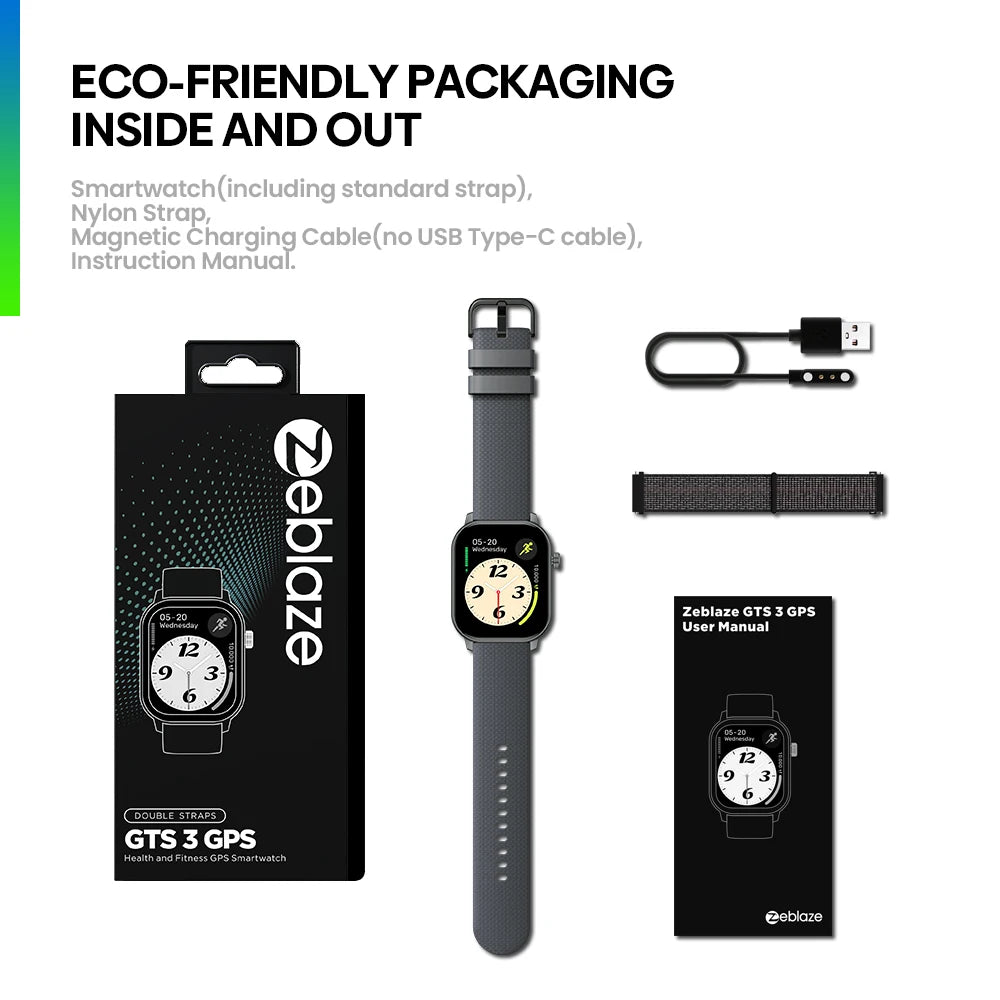 New 2025 Zeblaze GTS 3 GPS Sport Smartwatch Voice Calling 2.01" Display Heart Rate SpO2 Stress Tracking Smart Watch for Men Lady
