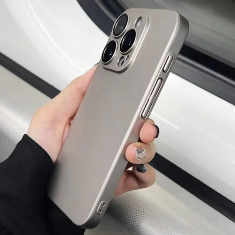 Original Color Ultra Thin Matte PC Case for iPhone 16 15 14 Plus 13 12 11 Pro Max Glass Camera Protection Shockproof Slim Case