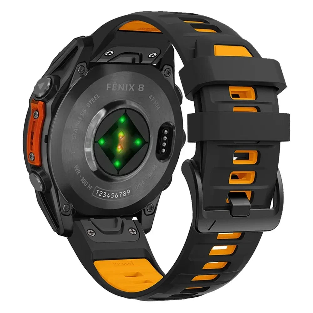 QuickFit 26mm 22mm 20mm Two Tone Silicone Strap for Garmin Fenix 7X 7 Pro 6X 6Pro 5X 5 Plus Bracelet for Fenix 8 51 47 43mm Band