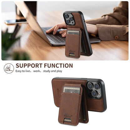 Leather Magnetic Wallet iPhone Case