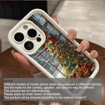 Christmas Tree Gift Snowy Town Landscape Phone Case for iPhone 17 16 15 Pro Max 14 13 12 11 MAX Plus Soft Cover