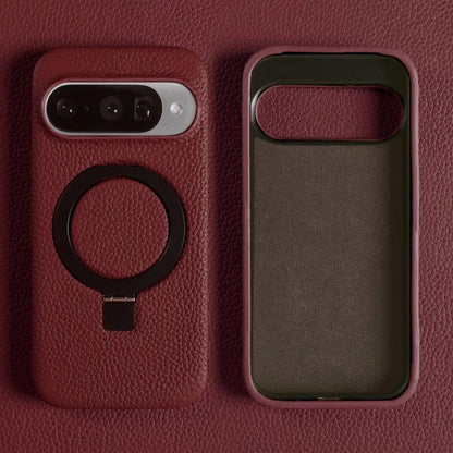 Magnet Ring Stand Phone Case For Google Pixel 10 Pro 9Pro 8A 7Pro 6pro 5A Cover Genuine Leather Case Magnetic Back Cover Cases