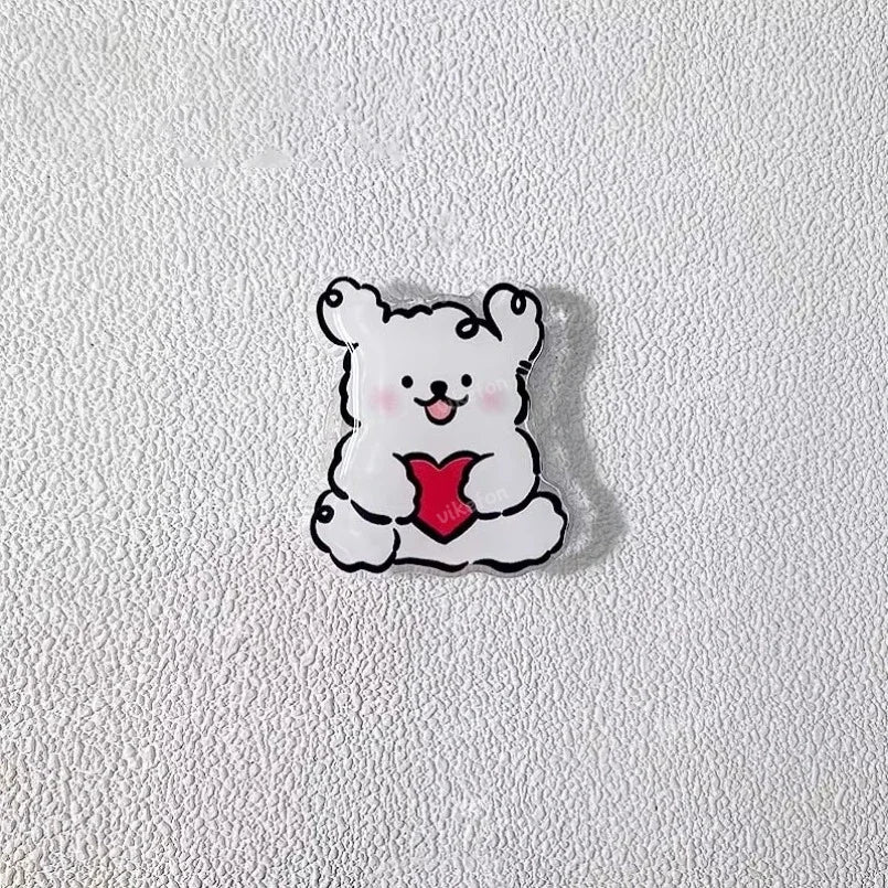 Korean Cute Cartoon Puppy Grip Magnetic Socket Pocket Stand Phone Grip Tok Bracket For iPhone Samsung Xiaomi Ring Finger Holder