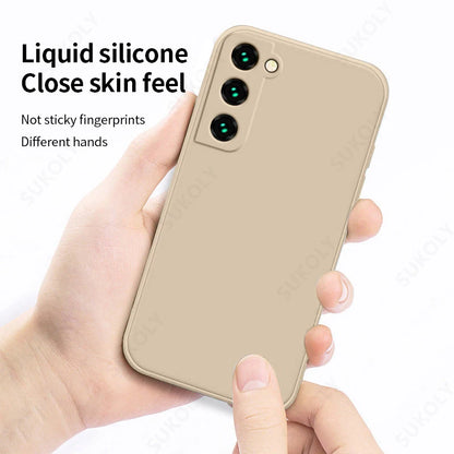 Case For Samsung Galaxy S24 S23 S22 S25 Ultra S24 FE A56 A55 A53 A52 A54 A16 A35 5G Shockproof Liquid Silicone Phone Cover Coque
