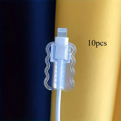 10pcs,Data Cable Protector Sleeves,Anti-Breakage Cord Saver,Mobile Phone Accessory,Flexible Cord Management for School and Home