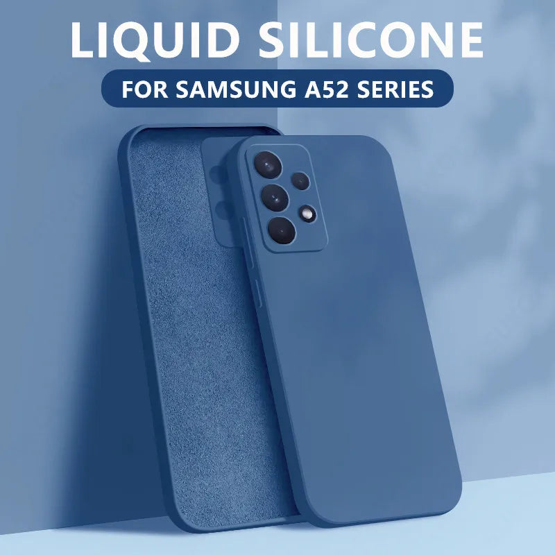 Liquid Silicone Case For Samsung Galaxy S25 Edge S25 S24 S23 S22 Ultra Plus S24 FE A56 A54 A53 A55 A16 Camera Protect Soft Cover