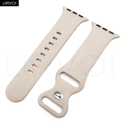 URVOI Christmas Sport Band for Apple Watch ultra 2 3 Series 11 10 9 8 Xmas tree silicone strap for iWatch Santa red green white
