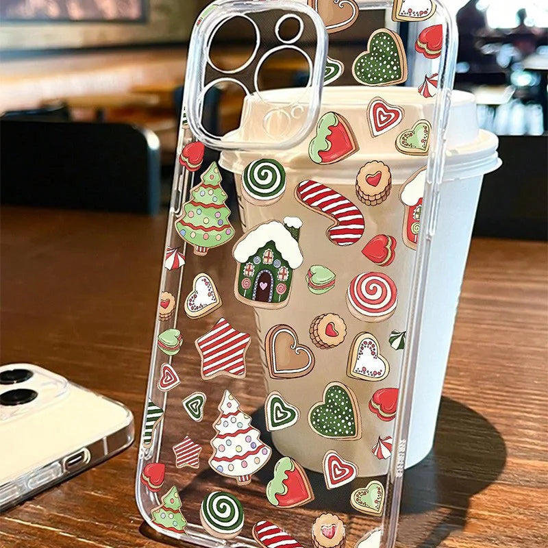 New Year Christmas Gift Santa Claus Clear Phone Case For Samsung Galaxy S25 S24 S23 S22 Ultra Plus S22+ S23+ S24+ S25+ Covers