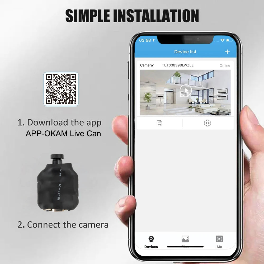 4K HD Mini Camera Wireless WIFI Camera Supports 5X zoom, motion detection, remote viewing,120° Live Streaming nanny DIY camera