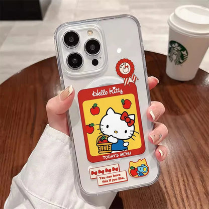 Sanrio Hello Kitty Cute Cartoon With Magsafe Case For iPhone 16 15 14 13 12 11 Pro Max Magnetic Compatible Hard Shell Cover