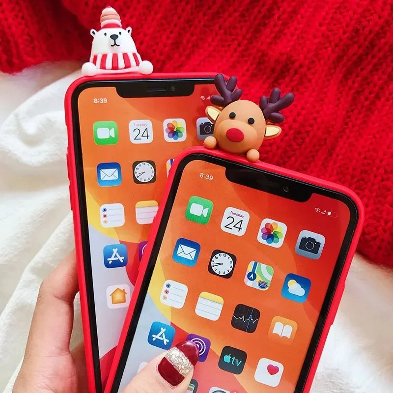 Christmas Santa Gift Gloves DIY Case For Xiaomi Mi 14T 12T 11T 13 12 11 Lite Redmi A3 Pro 10C 9A 9C 10 9 Redmi Note 8 Pro Cover