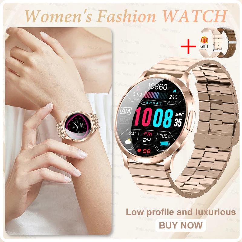 2025 New Smart Watch For Women Gift 1.32 Inch Full Touch Screen Sports Fitness Watches Bluetooth Calls Digital Smartwatch Ladies