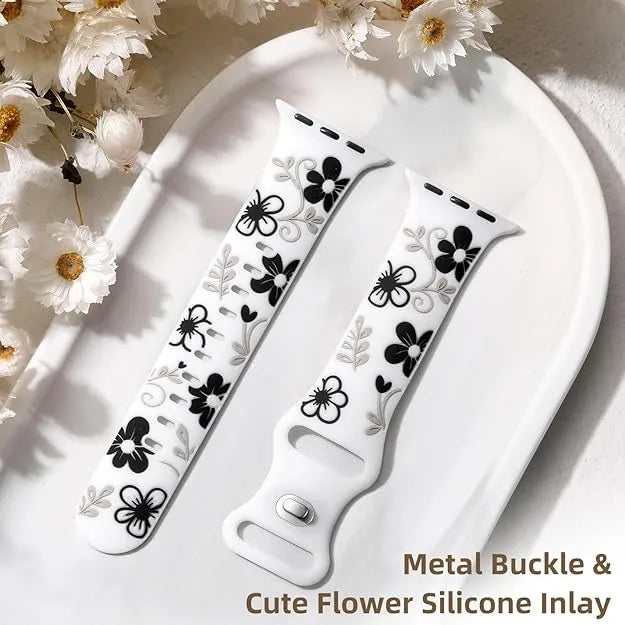 Straps Correa Engraved Silicone Bracelet For Apple Watch 40mm 41mm 42mm 44mm 45mm 46mm 49mm iwatch Series 11 10 9 8 7 6 5 4 SE