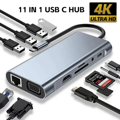 3 in 1 Usb Hub USB C to HDMI-compatible Splitter HUB Type-c to HDMI-compatible USB3.0 Docking Station For Macbook Air Converter