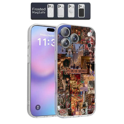 Merry Christmas Tree Cat Phone Case For iPhone 17,16,15,14,13,12,11,Pro,Max,Plus,E,Air,Mini Magnetic Magsafe Frosted Clear