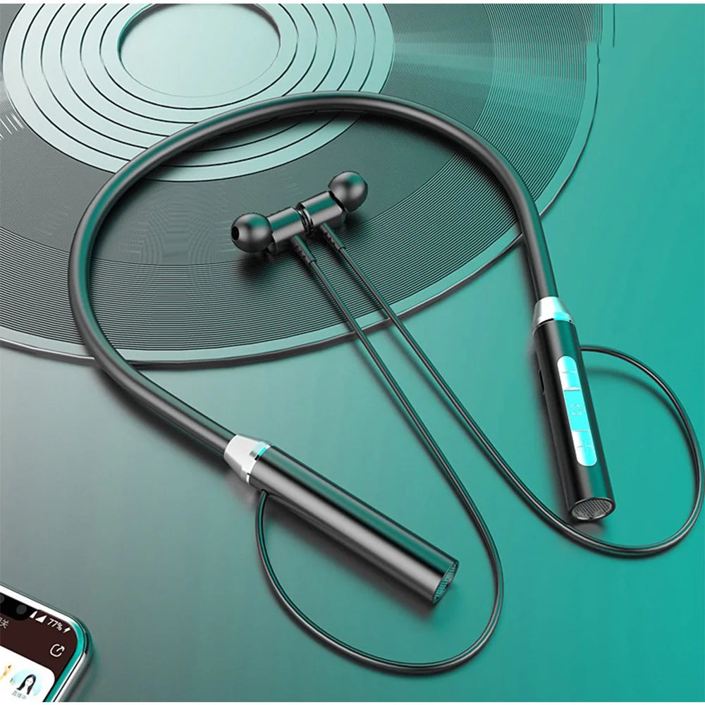 Wireless Hanging Neck Band Earphones Large Battery Bluetooth 5.1 Headset for Sports