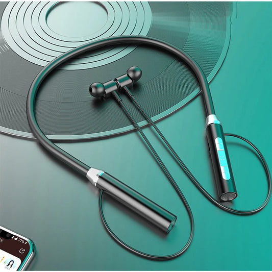 Wireless Hanging Neck Band Earphones Large Battery Bluetooth 5.1 Headset for Sports