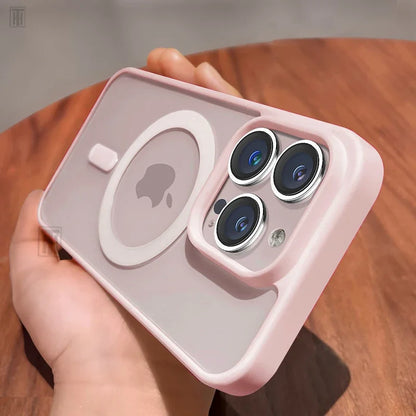 Luxury Dark Purple Transparent Magsafe Magnetic Case For iPhone 15 14 13 12 11 Pro Max Plus Antiskid Shockproof Protect Cover