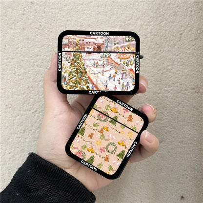 Cartoon Winter Snow Christmas Earphone Case For AirPods Pro2 Landscape Headphone Cover For  AirPods 1 2 3 4 2024 XMAX Gifts