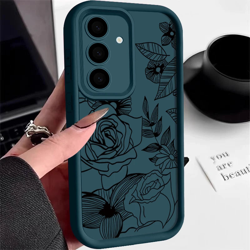 Flowers Soft Case For Samsung Galaxy S25 Edge FE S24 S23 S22 Ultra A17 A56 A36 A26 A16 A54 A15 5G A55 A25 Silicone Phone Cover
