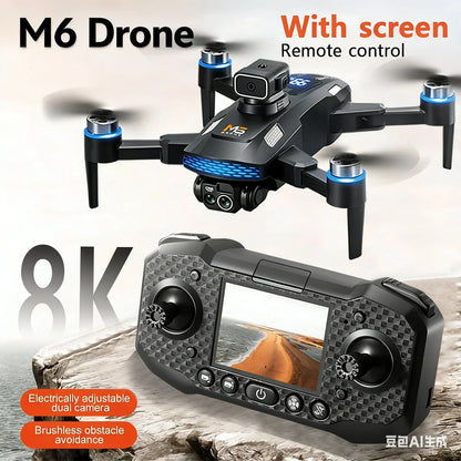 Original  M6 Drone 8K Professional HD Camera Drones 5G WIFI FPV Video 4k UAV With screen Remote control RC Quadcopter Dron