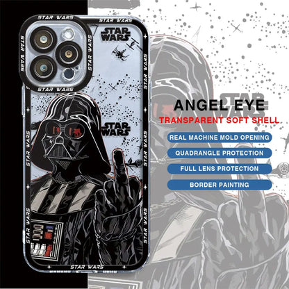 Stars Anime Wars Phone Case for iPhone 7 8 XR 13 Mini 11 12 Pro XS Max 14 Pro Max SE 15 Plus Shell TPU Cover Transparent Soft